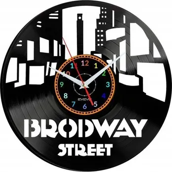 Hodiny BRODWAY HODINY NÁSTĚNNÉ DEKORATIVNÍ MODERNÍ VINYLOVÁ DESKA VINYL JAKO DÁREK