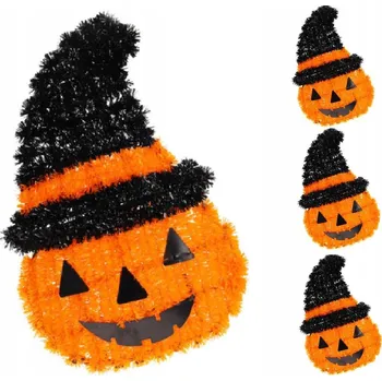 DEKORATIVNÍ FIGURKA DÝNĚ 35 CM HALLOWEEN ORANŽOVÁ S PRUHEM