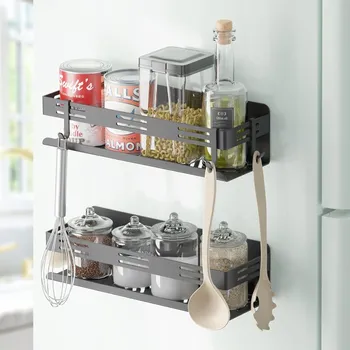 Věšák Stojan na koření, nástěnný stojan na koření, černý