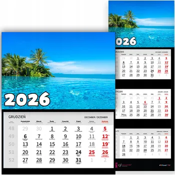 Obraz Kalendář 2026 trojdílný – krajiny, výhledy, příroda a klid MIX VZORŮ