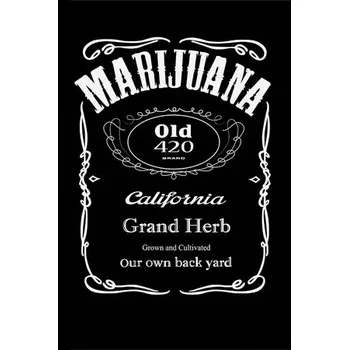 Obraz Plechová cedule Marijuana