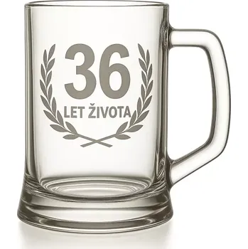 Sklenice Pískovaný půllitr 36 let