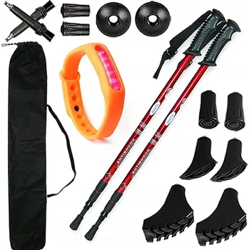 Trekingová hůl Trekkingové hole skládací Nordic Walking chůze s koncovkami + OBAL