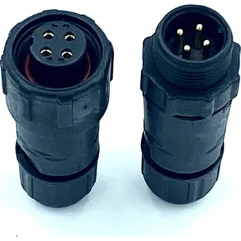 Elektrická zásuvka Vodotěsný konektor sada: zástrčka + zásuvka 4 PIN IP68