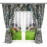 Fliying Sada záclon se závěsem LG 238, modrá/šedá