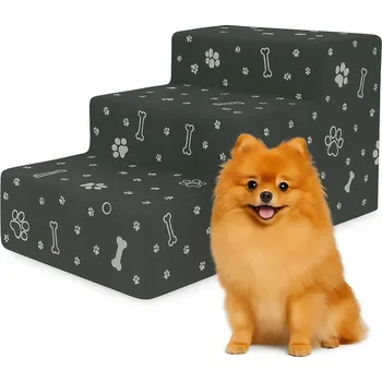 Schody a rampa pro psa Schody pro psa 3 stupně 30 cm šedá