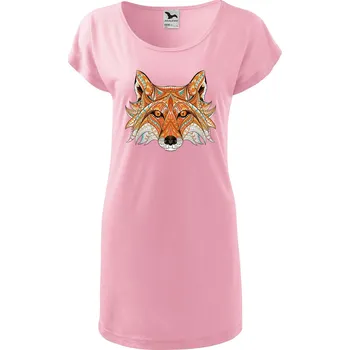 DOBRÝ TRIKO Dámské tričko/šaty Hlava lišky Velikost: XS, Barva: Růžová