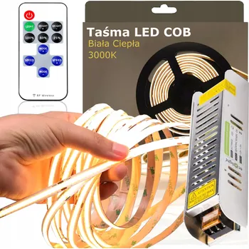 LED páska Sada Neon LED pásek COB 5m 3000K TEPLÁ BÍLÁ - ZDROJ 60W DÁLKOVÝ OVLADAČ