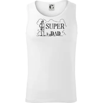 Kreslený nápis super dad - Tílko pánské Core - 2XL ( Bílá )