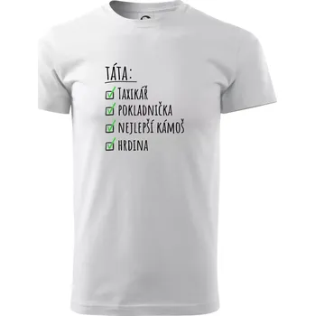 Pánské tričko Táta - check list - Triko extra velké (5-8XL) - 6XL ( Bílá )