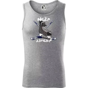 Hokej - naše zbraně - Tílko pánské Core - XL ( Tmavě šedý melír )