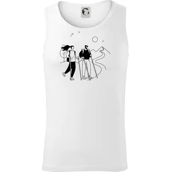 Kreslený pár na výletě - Tílko pánské Core - M ( Bílá )