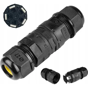 Elektrický konektor NÁTRUBEK KABELOVÁ SPOJKA 5 PINŮ HERMETICKÝ KONEKTOR IP68 2,5 MM VODOTĚSNÝ