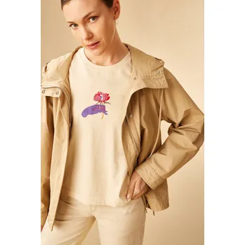 Bavlněné tričko Medicine béžová barva RS25.TSD660 02X, vel. XL