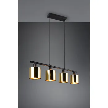 TRIO Reality R36304079 JASON závěsné svítidlo 4xE14 černá matná, zlatá
