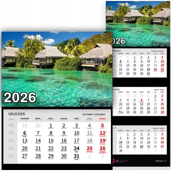 Kalendář Nástěnný Kalendář Trojdílný 2026 VÝHLED NA VZDÁLENÉ HORY Do Kanceláře Dárek Vz