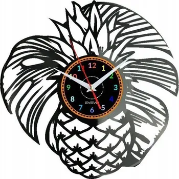 Hodiny ANANAS HODINY NÁSTĚNNÉ DEKORATIVNÍ MODERNÍ VINYLOVÁ DESKA