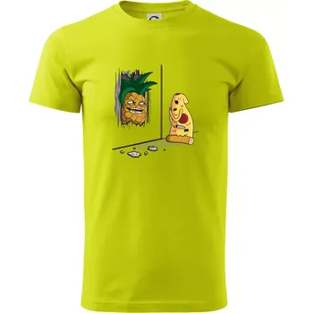 Pizza hawai - Klasické pánské triko vyšší gramáže - 4XL ( Limetková )