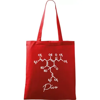 Barová chemie - pivo - Taška bavlněná - 42 x 38 cm ( Červená )