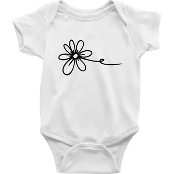 Kojenecký body Kopretina - Body kojenecké s krátkým rukávem - Krátký r. do 3 měs ( Bílá )