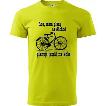 Staré kolo - Plány na důchod - Klasické pánské triko vyšší gramáže - XS ( Limetková )