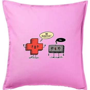 Polštář Plus a mínus - Polštář 50x50 - 50x50 - Pouze potah ( Růžová )