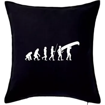 Polštář Evoluce kanoe nad hlavou - Polštář 50x50 - 50x50 - Pouze potah ( Černá )