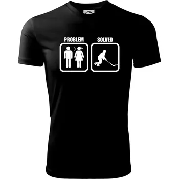 Problém hokejista - Dětské triko sportovní (dresovina) - 158 cm/12 let ( Černá )