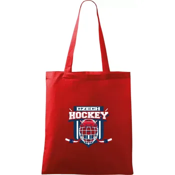 Czech Hockey erb - Mistrovství světa v ledním hokeji 2024 - Taška bavlněná - 42 x 38 cm ( Červená )