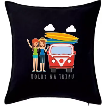 Polštář Holky na tripu - Polštář 50x50 - 50x50 - Pouze potah ( Černá )