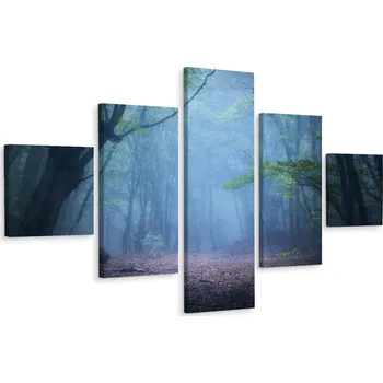 Obraz Vícedílný obraz LESA Stromy Mlha 3D 250x150 cm