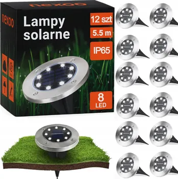 Venkovní osvětlení SOLÁRNÍ ZAHRADNÍ SVÍTIDLA x12 ks LED VENKOVNÍ SVĚTLA DISK ZAPICHOVACÍ SENZOR