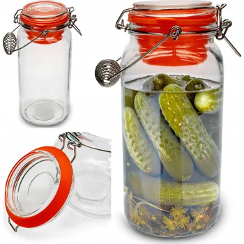 Sklenice ZAVAŘOVACÍ SKLENICE S PŘEZKOU SKLENICE S TĚSNĚNÍM 2 L MALÁ ZAVAŘOVACÍ SKLENIČKA ZAVAŘENINY WEK