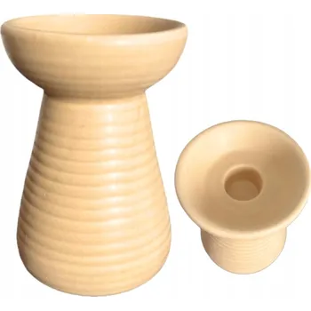 Svícen Svícen ve tvaru houby na jednu svíčku béžový 7,5x11 cm