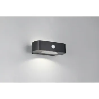 Nástěnné svítidlo TRIO Reality R23336202 BILBAO solární nástěnné svítidlo se senzorem SMD LED 6W/700lm 4000K IP44 černá, hybrid