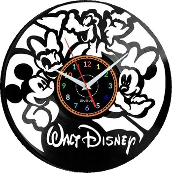 Hodiny WALT DISNEY MICKEY MOUSE NÁSTĚNNÉ HODINY DEKORATIVNÍ MODERNÍ VINYLOVÁ DESKA