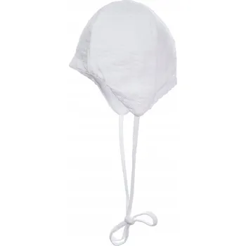 Čepice Dětská čepice na zavazování, hladká bílá Doll, vel. 41