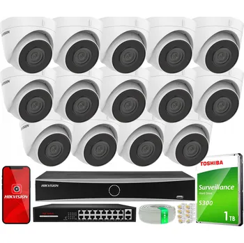 Bezpečnostní kamera Monitorovací sada 14x HiLook by Hikvision DS-2CD1341G0-I 4MP IP kamera, 2TB disk