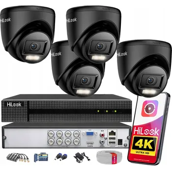 Bezpečnostní kamera Sada pro monitorování HiLook TVI-T8M-20DL(x4)-Black + DVR-208U-M1 HiLook