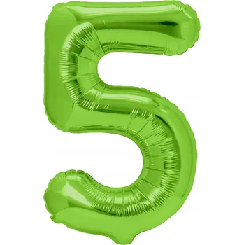 Balónek Id_2339_5zie FÓLIOVÝ BALÓNEK ČÍSLICE 5 ZELENÁ 100cm ZELENÝ PĚT PĚTKA BALÓNKY