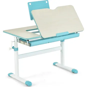 Dětský stůl DESKTHERAPY Dětský rostoucí a sklopný stůl COSTWAY START modrý pro děti od 3 - 12 let