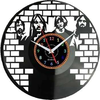 Hodiny ROCKOVÁ KAPELA HODINY NÁSTĚNNÉ DEKORATIVNÍ MODERNÍ VINYLOVÁ DESKA VINYL JAKO DÁREK
