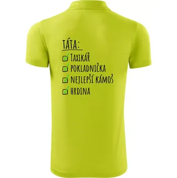Pánská košile Táta - check list - Polokošile Victory sportovní (dresovina) - 3XL ( Limetková )