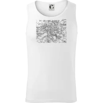 Mapy měst černobílé Praha - Tílko pánské Core - S ( Bílá )