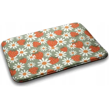 Koupelnová předložka Koupelnová Předložka Koberec Měkký Jahody Květiny