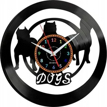 Hodiny PSI ŠTĚŇATA NÁSTĚNNÉ HODINY DEKORATIVNÍ MODERNÍ VINYLOVÁ DESKA VINYL NA ZEĎ