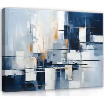 Obraz OBRAZ ABSTRAKCE MODRÝ DO OBÝVACÍHO POKOJE LOŽNICE NA PLÁTNĚ ZEĎ 60x40