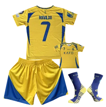 Numberoplus Premium dětský fotbalový dres + fotbalové ponožky 25/26 Al Nassr - Ronaldo CR7 Velikost: 11 roků (vel.140)