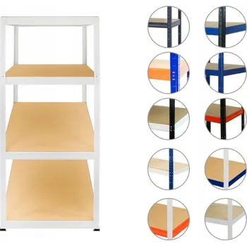 Dílenský regál Kovový regál skladový nemocniční HELIOS bílý 180x60x60 4 police