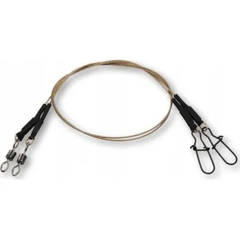 Návazec DAM Effzett Coated Core49 Spin M 6 Hnědý 30cm 16kg 2 Ks